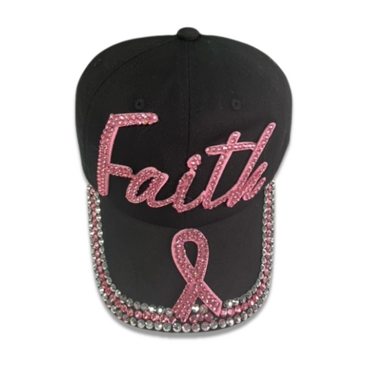 Faith Bling Cap - Breast Cancer