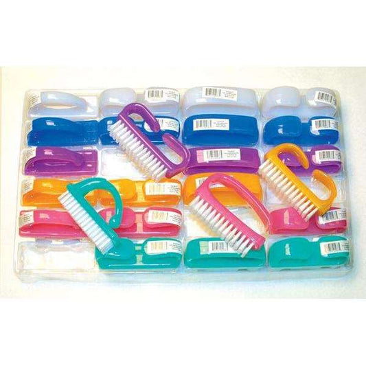 ANNIE NAIL BRUSH SCRUBBER, (24 PACK) ASSORTED COLORS